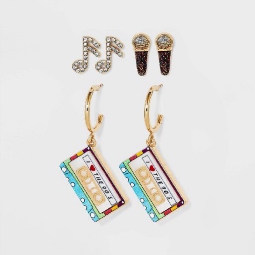 NEW SUGARFIX by baublebar “straight to tape” studded earrings set - Picture 5 of 8